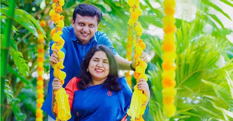 വീണയെ ഊഞ്ഞാലാട്ടി മന്ത്രി റിയാസ്; പിണറായി പുത്രിയുടെ   ഓണച്ചിത്രം വൈറൽ