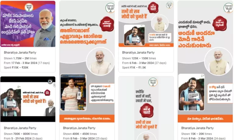 ഫെബ്രുവരിയിൽ പൊടിച്ചത് 30 കോടി, വോട്ട് പിടിക്കാൻ ഗൂഗിളിലും പണം വാരിയെറിഞ്ഞ് ബിജെപി 