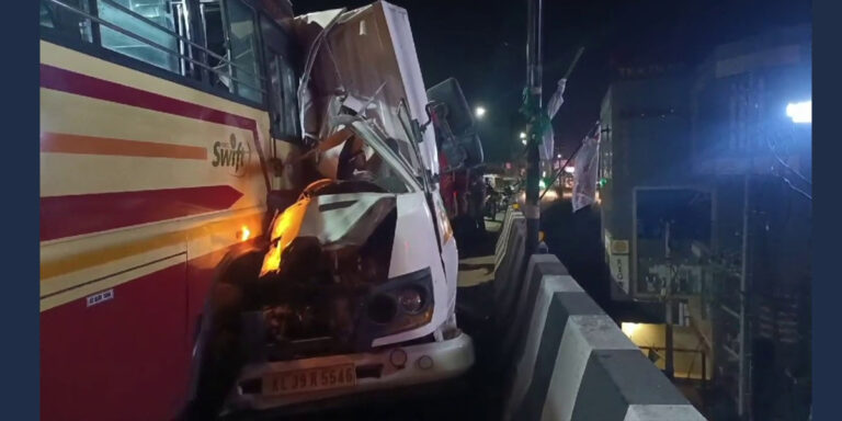 കെഎസ്ആര്‍ടിസി ബസും പിക്ക്അപ്പ് വാനും കൂട്ടിയിടിച്ച് വാൻ ഡ്രൈവര്‍ മരിച്ചു; 5 പേര്‍ക്ക് പരിക്ക്