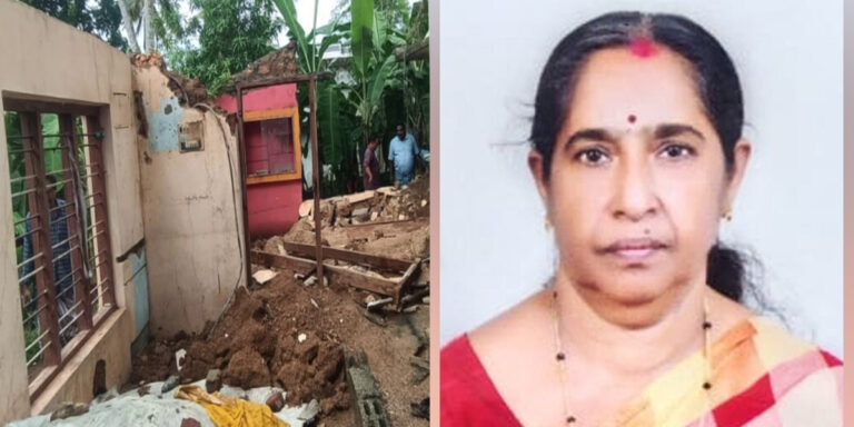 വീടിന്റെ ചുമരിടിഞ്ഞുവീണ് വീട്ടമ്മ മരിച്ചു