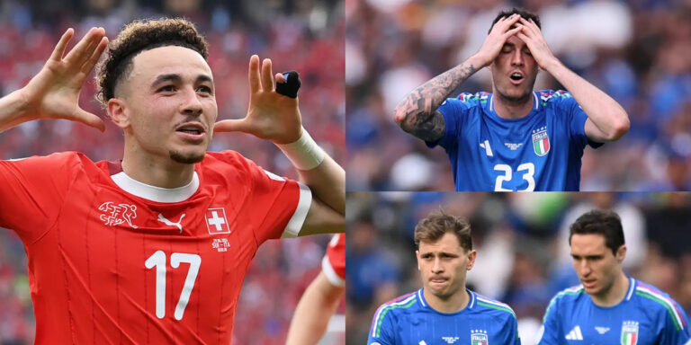 യൂറോ ചാമ്പ്യൻമാർ അവസാന എട്ടിലില്ല !; ഇറ്റലിയെ രണ്ടടിയിൽ  പുറത്താക്കി സ്വിറ്റ്സർലൻഡ്