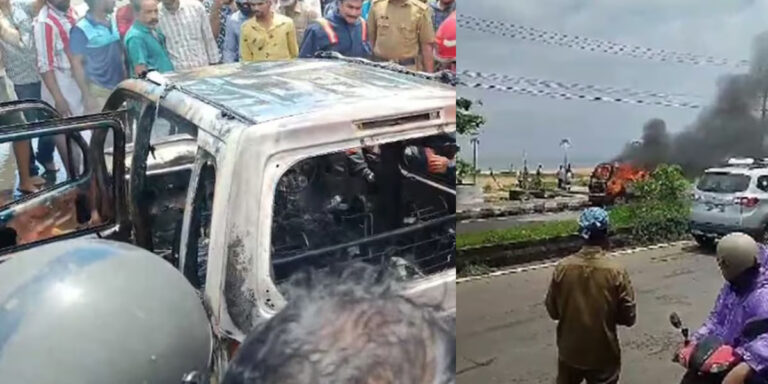 സീറ്റ് ബെൽറ്റ് കുടുങ്ങി, ഓടുന്ന കാറിന് തീപിടിച്ച് ഒരാള്‍ വെന്തുമരിച്ചു