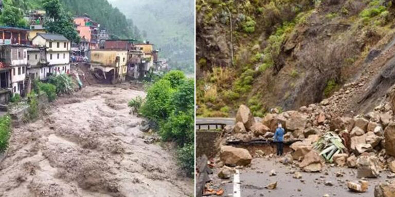 ഉ​ത്ത​രാ​ഖ​ണ്ഡി​ൽ മേ​ഘ​വി​സ്ഫോ​ട​നം : മ​ണ്ണി​ടി​ച്ചി​ലി​ലും മി​ന്ന​ൽ പ്ര​ള​യ​ത്തി​ലും ആ​റ് മരണം