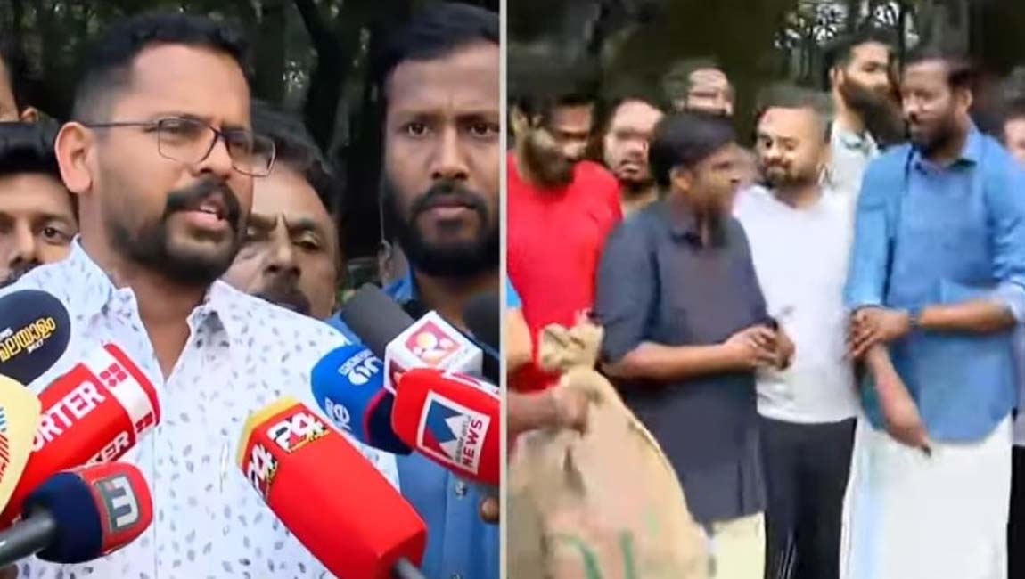 ‘ചാക്കും വേണ്ട ട്രോളിയും വേണ്ട, വികസനം മതി’; നീല ട്രോളി ബാഗും ചാക്കുമായി പാലക്കാട്ട് എൽഡിഎഫിന്റെ പ്രതിഷേധം