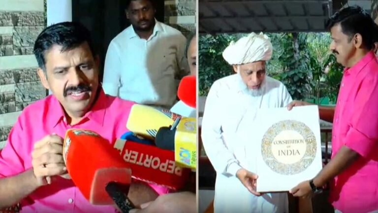 സമസ്ത പ്രസിഡന്റ് മുഹമ്മദ് ജിഫ്രി മുത്തുക്കോയ തങ്ങളെ സന്ദര്‍ശിച്ച് സന്ദീപ് വാര്യര്‍