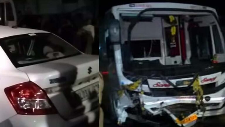 പത്തനംതിട്ടയില്‍ ശബരിമല തീര്‍ഥാടകര്‍ സഞ്ചരിച്ച ബസും കാറും കൂട്ടിയിടിച്ചു; ഒരു കുടുംബത്തിലെ നാല് പേര്‍ മരിച്ചു