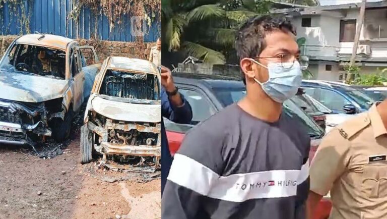 മാരുതി നെക്‌സ ഷോറൂമില്‍ തീയിട്ട് മൂന്ന് കാറുകള്‍ കത്തിച്ചു; സെയില്‍സ്മാന്‍ അറസ്റ്റില്‍