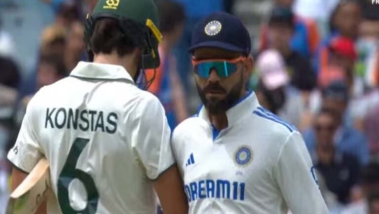 സാം കോൺസ്റ്റാസിന്റെ ദേഹത്തിടിച്ചു, വിരാട് കോലിക്ക് പിഴ ശിക്ഷ