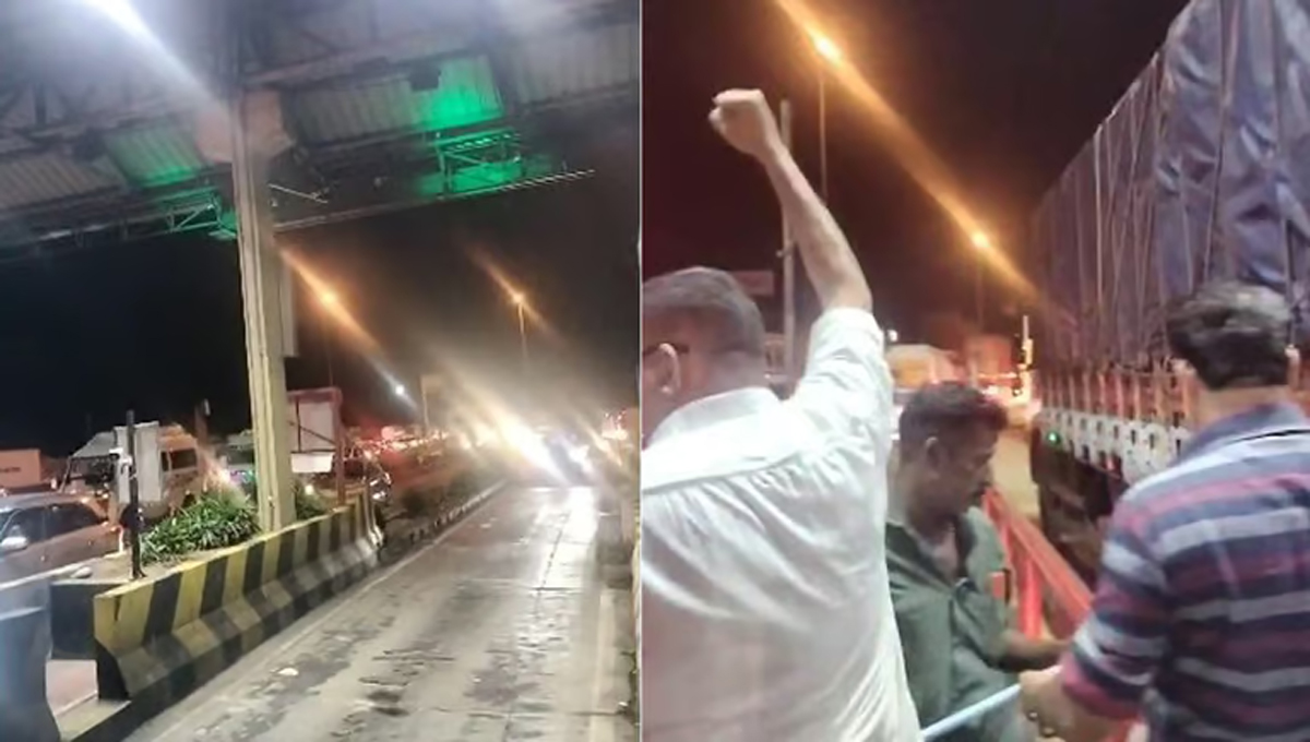 വാഹനങ്ങളുടെ നിര നീണ്ടു, പാലിയേക്കരയില്‍ ടോള്‍പ്ലാസ തുറന്നുവിട്ട് സിപിഐഎം പ്രവര്‍ത്തകര്‍