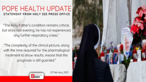 ഫ്രാൻസിസ് മാർപാപ്പയുടെ ആരോഗ്യനില ഗുരുതരമായി തുടരുന്നു