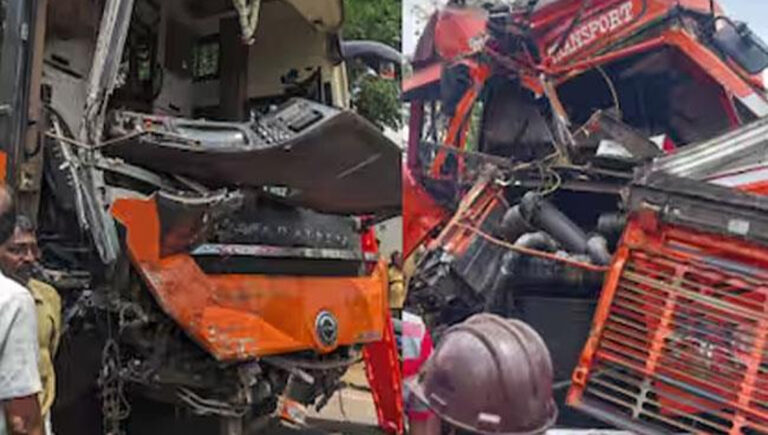 ഇ​രു​മ്പ​ന​ത്ത് ബ​സും ടാ​ങ്ക​ർ ലോ​റി​യും കൂ​ട്ടി​യി​ടി​ച്ച് അ​പ​ക​ടം