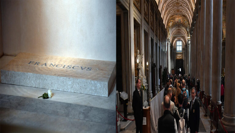 ഫ്രാൻസിസ് മാർപാപ്പയുടെ ശവകുടീരത്തിലേക്ക് വിശ്വാസികളുടെ പ്രവാഹം