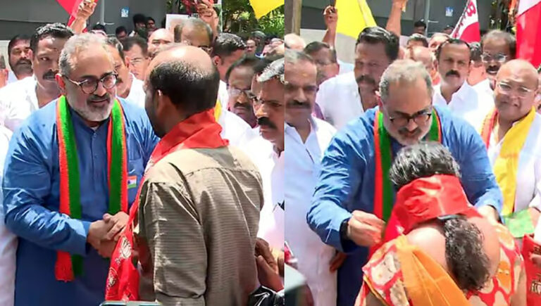 മുനമ്പത്ത് 50 പേര്‍ ബിജെപിയില്‍; സമരപ്പന്തലിലെത്തി അംഗത്വം നല്‍കി രാജീവ് ചന്ദ്രശേഖര്‍