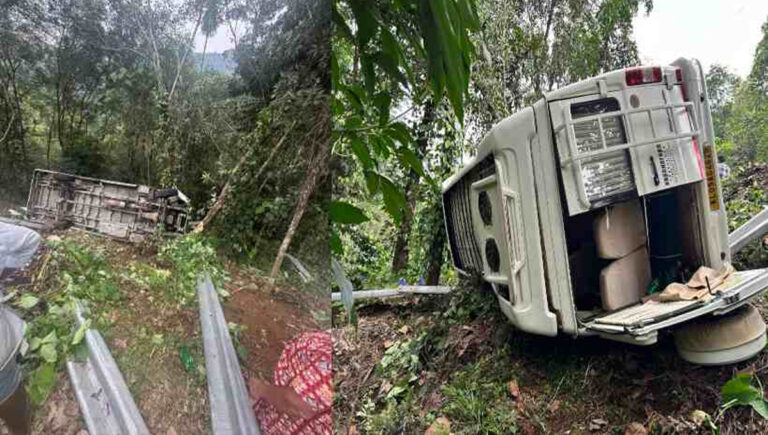 ഇടുക്കിയിൽ ട്രാവലർ 30 അടി താഴ്ചയിലേക്ക് മറിഞ്ഞ് 17 വിനോദസഞ്ചാരികൾക്ക് പരുക്ക്