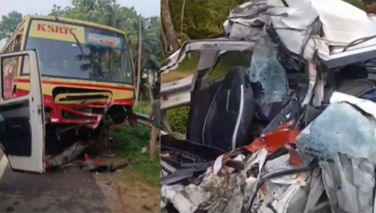 പത്തനംതിട്ടയില്‍ കെഎസ്ആർടിസി ബസും കാറും കൂട്ടിയിടിച്ച് ഒരാൾ മരിച്ചു