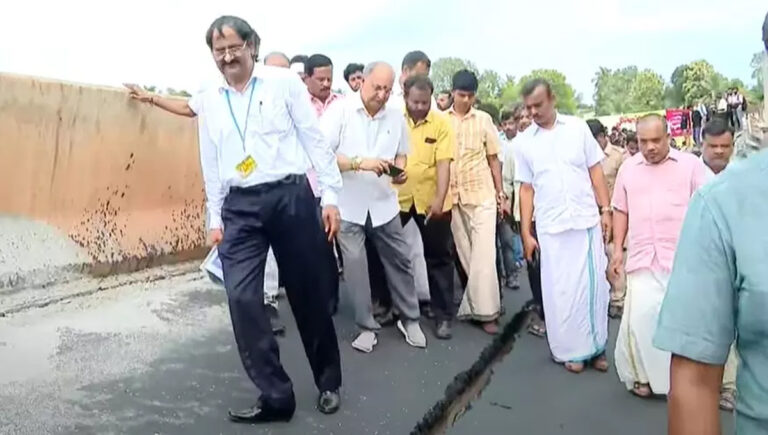 കൂരിയാട് ദേശീയപാത തകർന്ന സ്ഥലത്ത് മൂന്നംഗ വിദഗ്ധ സംഘം പരിശോധന നടത്തി