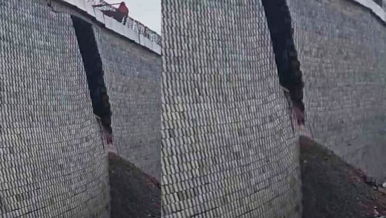 കൂരിയാട് ദേശീയപാതയില്‍ വീണ്ടും സംരക്ഷണ ഭിത്തി തകര്‍ന്നു; സര്‍വീസ് റോഡിന് വിള്ളല്‍