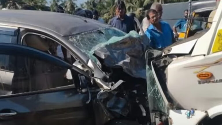 ദേശീയ പാതയില്‍ കാറും ട്രാവലറും കൂട്ടിയിടിച്ചു; വടകരയില്‍ വന്‍ വാഹനാപകടം, നാല് മരണം