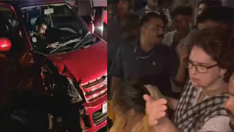 വഴിയിൽ കാർ അപകടം കണ്ട് നിര്‍ത്തി; പരിക്കേറ്റവരെ സഹായിച്ച് പ്രിയങ്ക ഗാന്ധി എംപി