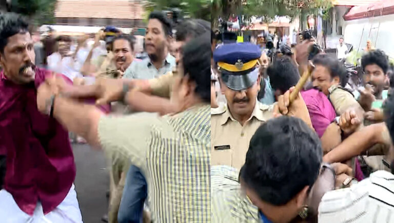 മന്ത്രി ശിവൻകുട്ടിക്ക് നേരെ കോഴിക്കോട് യുവമോർച്ച പ്രവർത്തകരുടെ കരിങ്കൊടി പ്രതിഷേധം