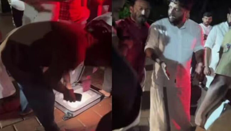 നിലമ്പൂരിൽ ഷാഫി പറമ്പിലിന്റെയും രാഹുൽ മാങ്കൂട്ടത്തിലിന്റെയും വാഹനത്തിൽ പെട്ടി പരിശോധിച്ച് പൊലീസ്