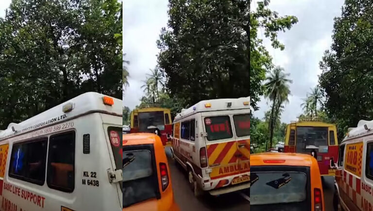 കണ്ണൂര്‍ പാല്‍ചുരത്തിൽ ഗതാഗതക്കുരുക്കില്‍ ആംബുലന്‍സ് കുടുങ്ങി; മൂന്നു വയസുകാരന്‍ മരിച്ചു