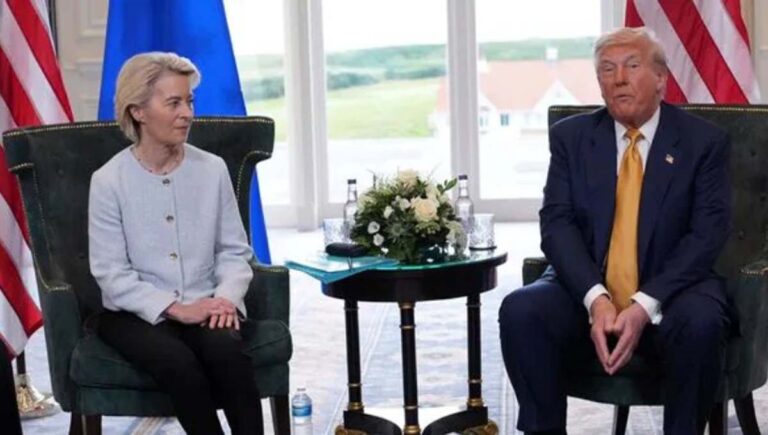 സ്‌കോട്ട്ലന്‍ഡില്‍ നടന്ന ചര്‍ച്ചയിൽ വ്യാപാര കരാറില്‍ ഒപ്പുവച്ച് യൂറോപ്യന്‍ യൂണിയനും അമേരിക്കയും