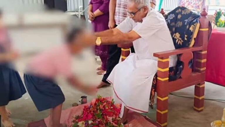 പാദപൂജ വിവാദം : കാസര്‍കോടിന് പിന്നാലെ കണ്ണൂരിലും മാവേലിക്കരയിലും കാല്‍കഴുകല്‍; കര്‍ശന നടപടിയെന്ന് വിദ്യാഭ്യാസ മന്ത്രി