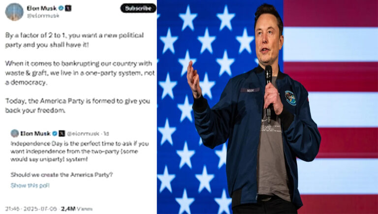 പുതിയ രാഷ്ട്രീയ പാർട്ടി പ്രഖ്യാപിച്ച് മസ്ക്