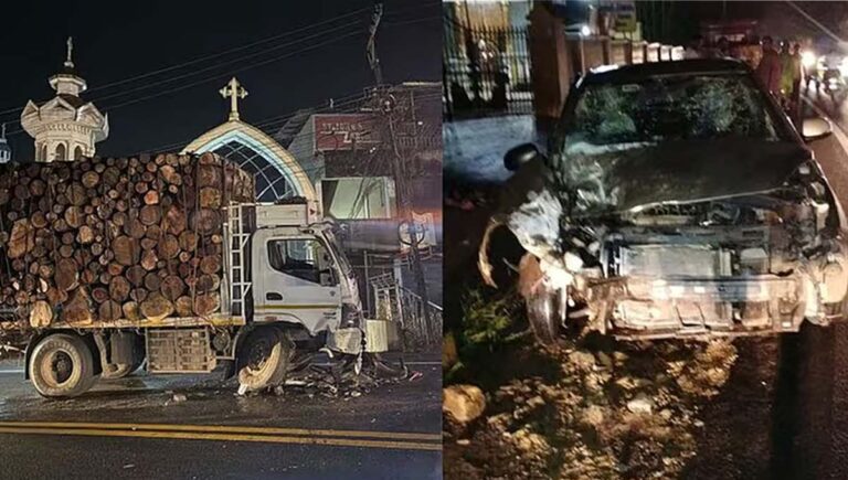 കോട്ടയത്ത് കാറും ലോറിയും കൂട്ടിയിടിച്ച് ഒരാൾ മരിച്ചു; രണ്ട് പേർക്ക് പരുക്ക്