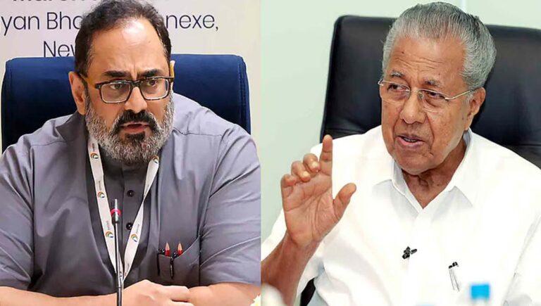 വിരട്ടലുമായി ഇങ്ങോട്ടു വരേണ്ട; രാജീവ് ചന്ദ്രശേഖറിന് കേരളത്തെപ്പറ്റി അറിയില്ല : മുഖ്യമന്ത്രി