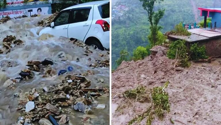 ഉത്തരാഖണ്ഡിൽ‌ ഇരട്ട മേഘവിസ്ഫോടനം; നിരവധിപേർ കുടുങ്ങിക്കിടക്കുന്നു