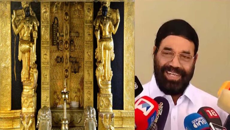 ശബരിമലയിലെ ദ്വാരപാലക ശില്‍പ പീഠം കാണാതായതില്‍ ഗൂഢാലോചന ഉണ്ടോ എന്ന് സംശയം : ദേവസ്വം മന്ത്രി