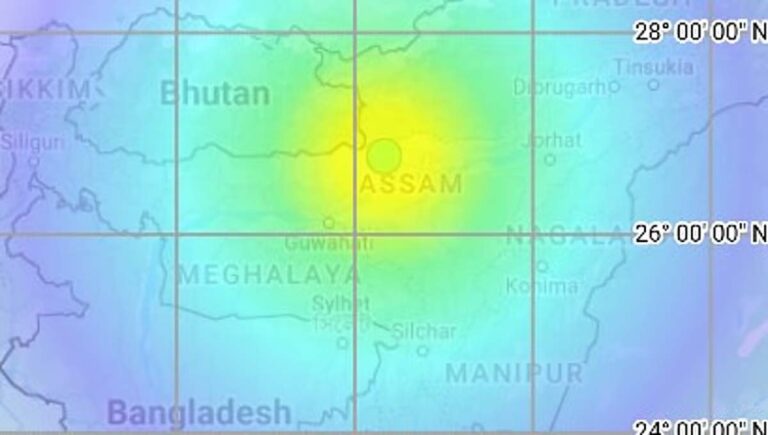 അസമില്‍ 5.8 തീവ്രത രേഖപ്പെടുത്തിയ ഭൂചലനം
