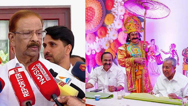 മുഖ്യമന്ത്രിക്കൊപ്പം ഓണസദ്യ; സതീശനെ വിമര്‍ശിച്ച് കെ സുധാകരന്‍