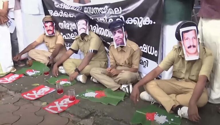 കുന്നംകുളം പോലീസ് സ്റ്റേഷനിലെ മൂന്നാംമുറ; ‘കൊലച്ചോറ്’ സമരവുമായി യൂത്ത് കോണ്‍ഗ്രസ്