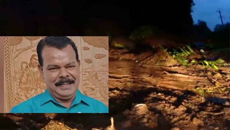 ഇടുക്കിയില്‍ കനത്ത മഴയില്‍ മണ്ണിടിഞ്ഞു; മണ്‍കൂനയിലേക്ക് ഇടിച്ചു കയറി ബൈക്ക് യാത്രികന്‍ മരിച്ചു