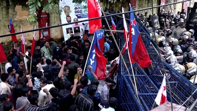 പിഎം ശ്രീ പദ്ധതി; വിദ‍്യാഭ‍്യാസ മന്ത്രിയുടെ ഓഫിസിലേക്ക് പ്രതിഷേധ മാർച്ചുമായി സിപിഐ യുവജന സംഘടനകൾ