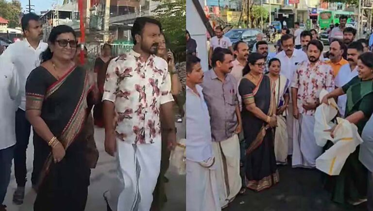 രാഹുൽ മാങ്കൂട്ടത്തിലിനൊപ്പം വേദി പങ്കിട്ടു; പാലക്കാട് ബിജെപി ചെയർപേഴ്സൺ വെട്ടിൽ