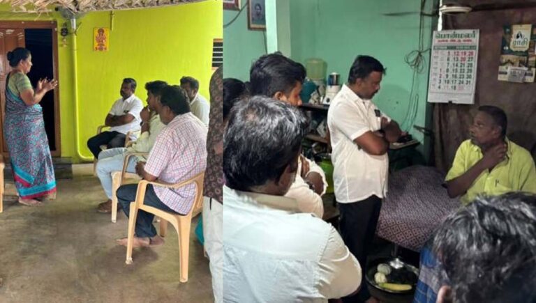 കരൂർ ദുരന്തം : മരിച്ചവരുടെ വീടുകൾ സന്ദർശിച്ച് ടിവികെ ജില്ലാ നേതാക്കൾ