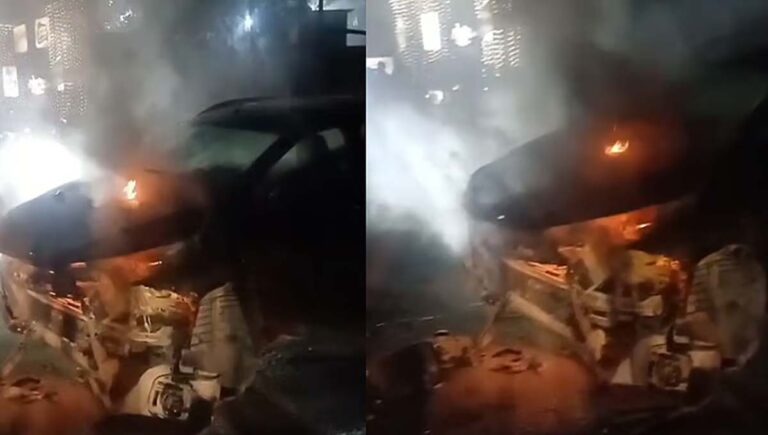 അതിരപ്പിള്ളിയില്‍ മണ്ണുത്തി എസ്‌ഐയും കുടുംബവും സഞ്ചരിച്ച കാര്‍ നിയന്ത്രണംവിട്ട ഡിവൈഡറിലിടിച്ച് തീപിടിച്ചു