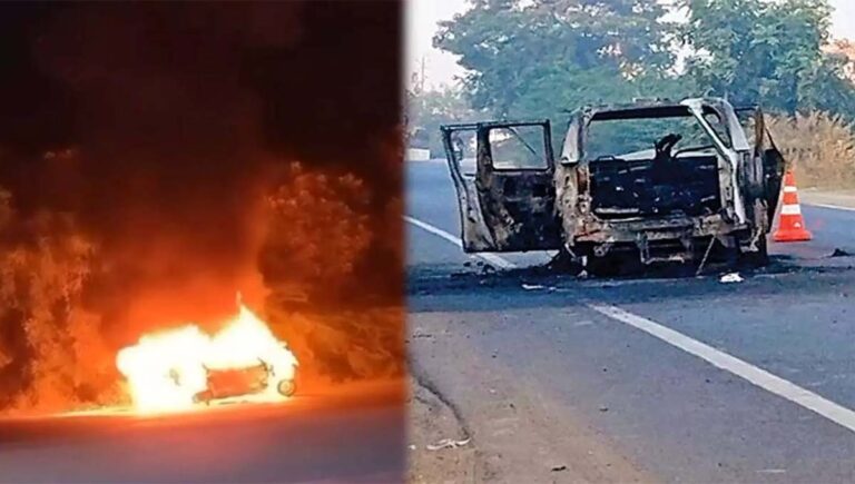 അഹമ്മദാബാദില്‍ നവജാത ശിശുവുമായി ആശുപത്രിയിലേക്ക് പോകുകയായിരുന്ന ആംബുലന്‍സിന് തീപിടിച്ചു; നാലുപേര്‍ വെന്തുമരിച്ചു