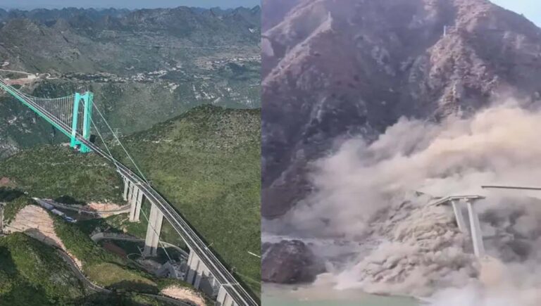 ചൈനയിൽ പുതുതായി ഉദ്ഘാടനം ചെയ്ത പാലം തകര്‍ന്നു