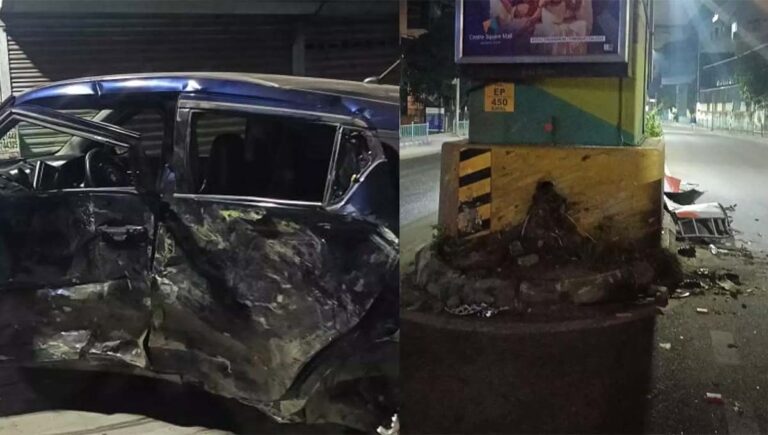 കാർ മെട്രോ പില്ലറിൽ ഇടിച്ച് ഇടപ്പള്ളിയിൽ രണ്ട് പേർ മരിച്ചു