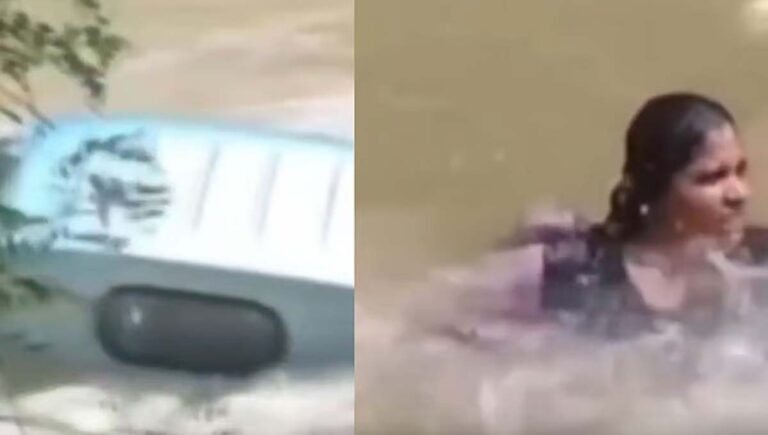 വടക്കാഞ്ചേരി നഗരസഭയില്‍ ഫ്‌ലാഗ് ഓഫ് ചെയ്ത വാഹനം നേരെ പുഴയിലേക്ക് മറിഞ്ഞു