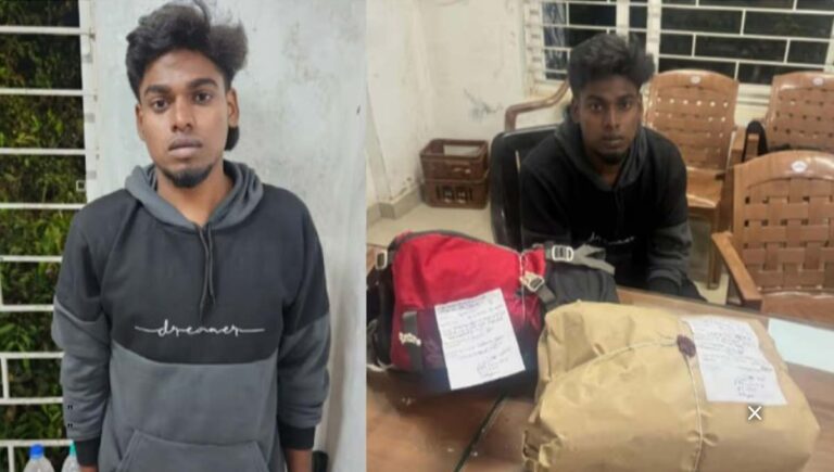 ഇ​ടു​ക്കി​യി​ൽ ഒ​ന്ന​ര കി​ലോ​യോ​ളം ക​ഞ്ചാ​വു​മാ​യി ഓ​ൺലൈൻ ഡെ​ലി​വ​റി ബോ​യി പി​ടി​യി​ൽ