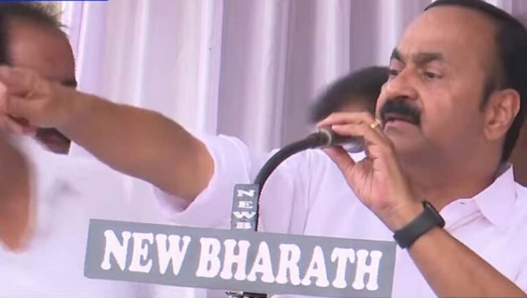 അടിമാലിയില്‍ പുതുയാഗയാത്രയുടെ സ്‌റ്റേജില്‍ നേതാക്കളും പ്രവര്‍ത്തകരും ബഹളം; കയര്‍ത്ത് വിഡി സതീശന്‍