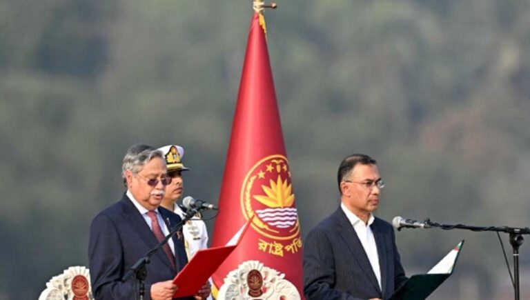 ബംഗ്ലാദേശ് പ്രധാനമന്ത്രിയായി താരിഖ് റഹ്മാൻ സത്യപ്രതിജ്ഞ ചെയ്തു