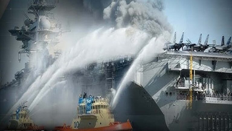 ചെങ്കടലിൽ യുഎസ് വിമാനവാഹിനി കപ്പലിൽ തീപിടിത്തം