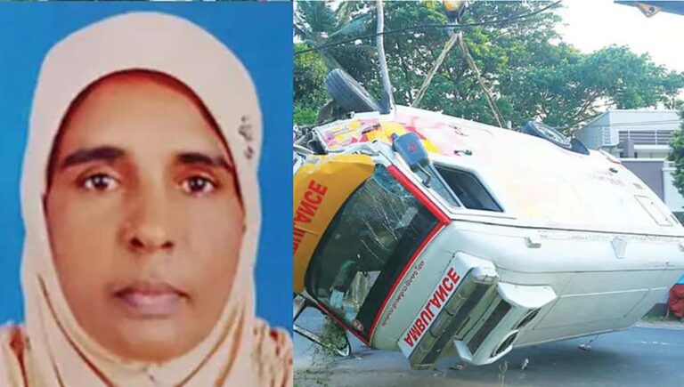 പാലക്കാട് വിഷം കഴിച്ച മകനുമായി ആശുപത്രിയിലേക്ക് പോയ ആംബുലന്‍സ് മറിഞ്ഞ് അമ്മ മരിച്ചു